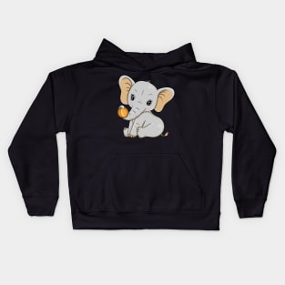 Beautiful elephant is playing with a ball Kids Hoodie